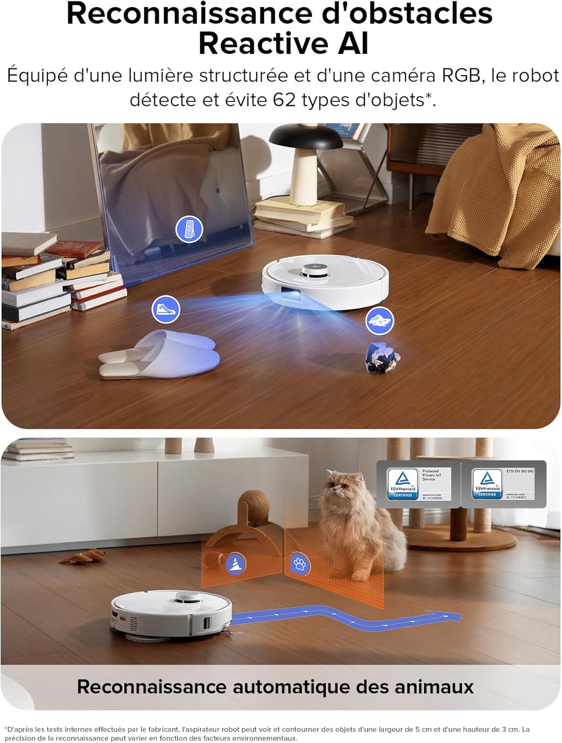 Aspirador Robô Roborock Qrevo S5V, 12000 Pa, FlexiArm Edge Mopping, Sistema Anti-Emaranhamento Duplo, Prevenção Inteligente de Obstáculos, Elevação de Mop de 10 mm, Lavagem e Secagem Automáticas, Esvaziamento e Recarga Automáticos, Preto