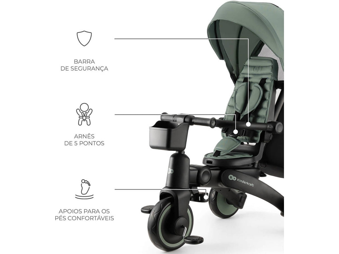 Triciclo 5 em 1 KINDERKRAFT Jazz 2 (Verde)