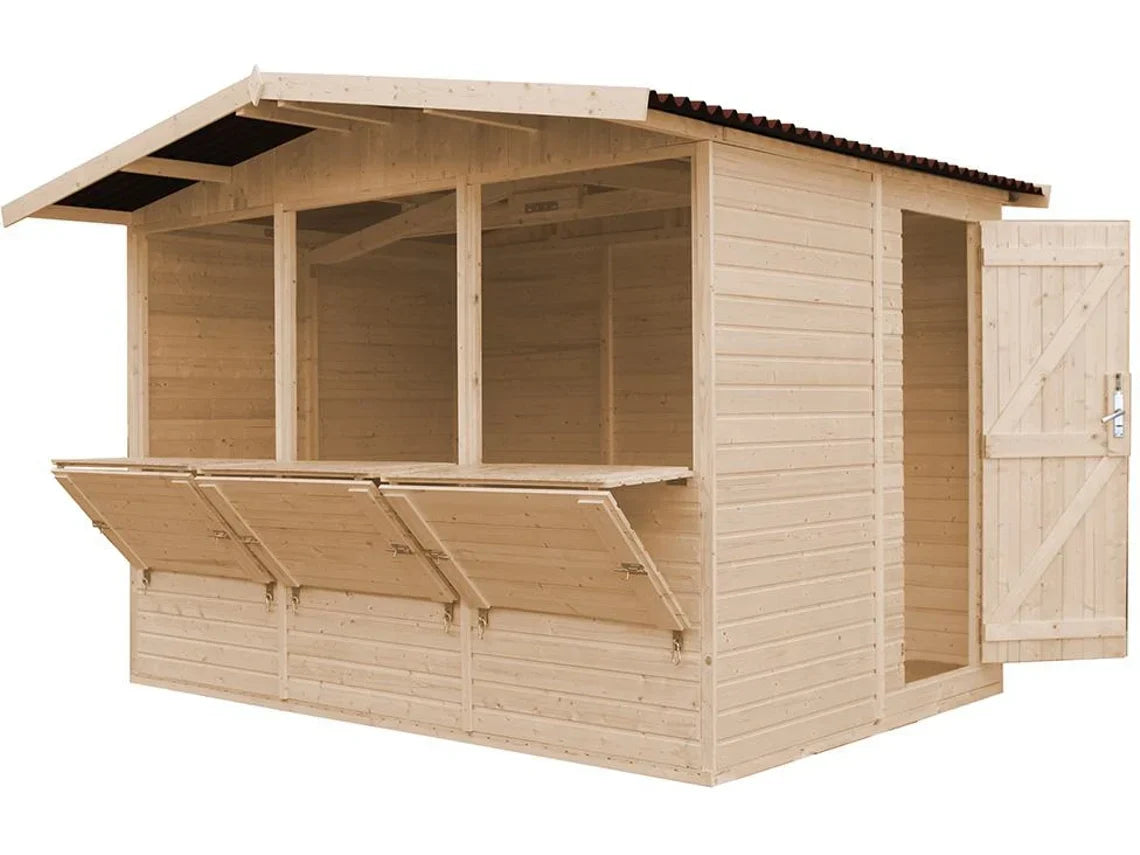 Caseta de Jardín de Madera TIMBELA M150A (6 M² - 232 x 336 x 263 cm)