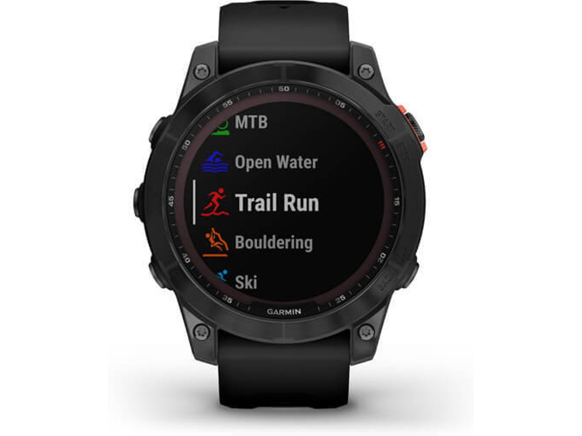 Relógio Esportivo GARMIN Fenix 7 Solar (Bluetooth – Até 14 dias de autonomia com Energia Solar – Preto