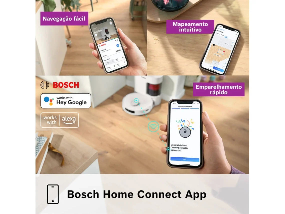 Aspirador Robô BOSCH Spotless Advance+ BCRD2W + Base Autodust (Autonomia: 160 min - 1500 ml - Branco)