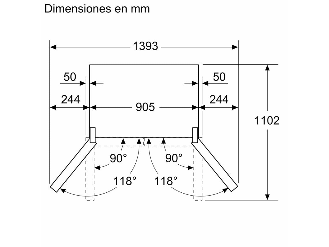 Frigorífico Americano SIEMENS KF96RSBEA (No Frost - 183 cm - 572 L - Preto)