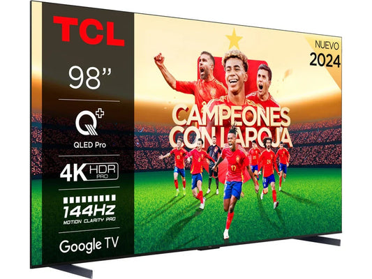 TV TCL 98C655 com tela QLED de 98'' (249 cm), resolução 4K Ultra HD e recursos Smart TV