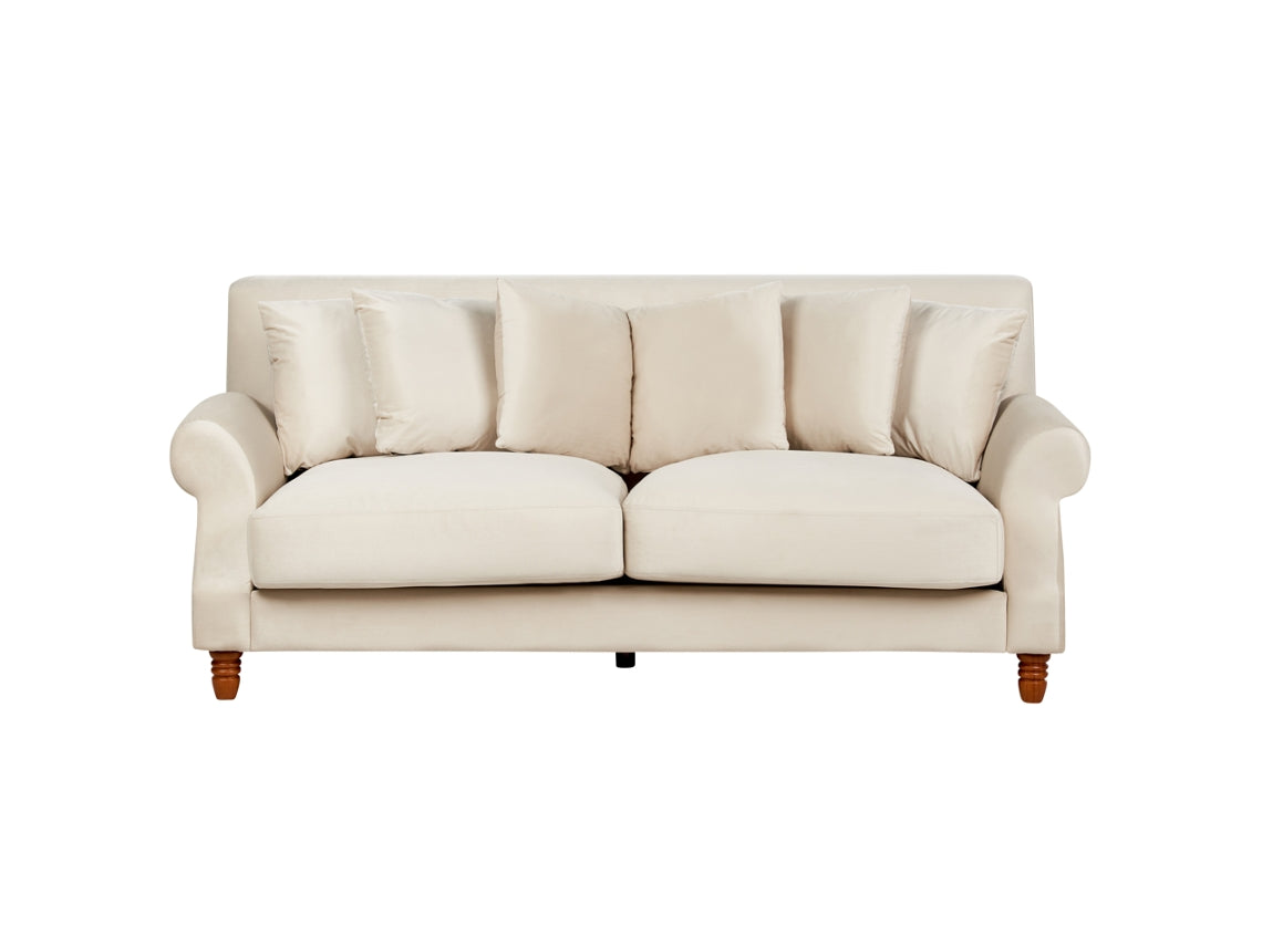 Sofá de 2 a 3 lugares Beliani Eike em veludo branco estilo glamour 186 cm