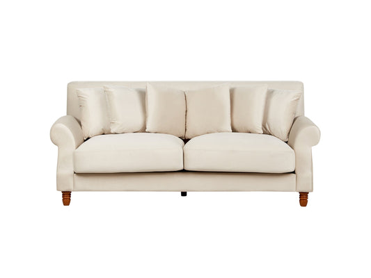 Sofá de 2 a 3 lugares Beliani Eike em veludo branco estilo glamour 186 cm