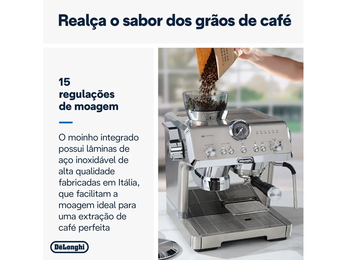 Máquina de Café Manual DELONGHI EC9555.M La Specialista Opera (15 bar - Café Moído e Grão)