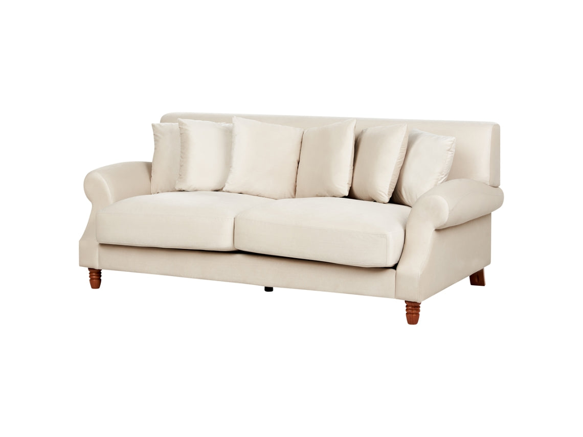 Sofá de 2 a 3 lugares Beliani Eike em veludo branco estilo glamour 186 cm