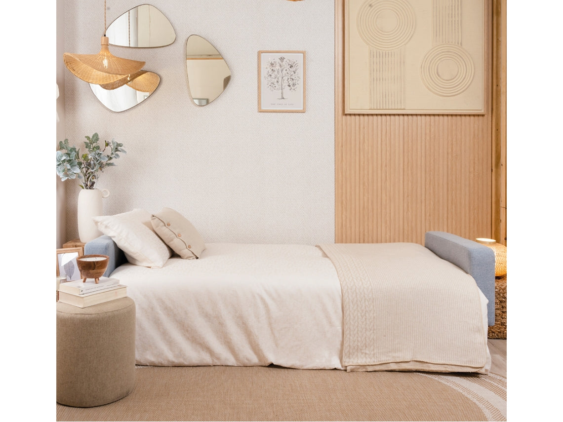 Sofá-Cama Nalui Reine 3 Lugares Azul Céu