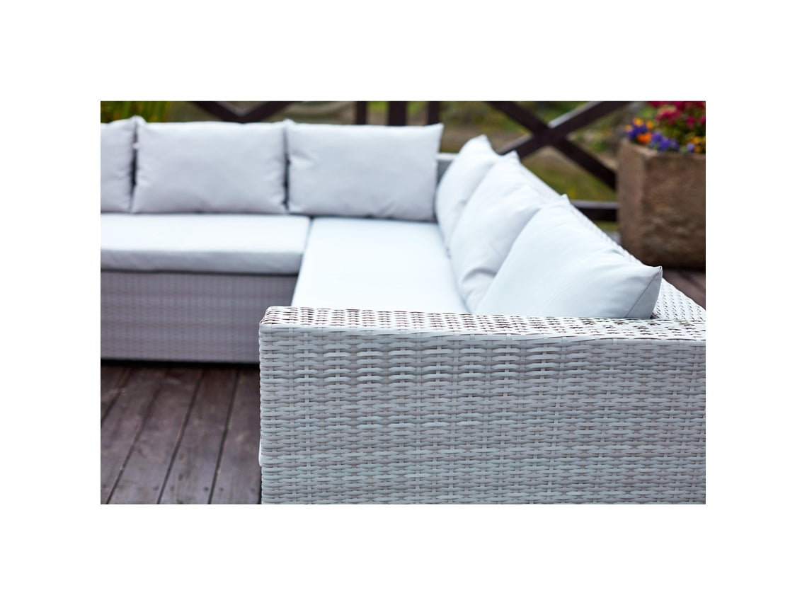 Conjunto de móveis de jardim em resina cinza para 10 pessoas SAMOA 220x63 cm CONCEPT U