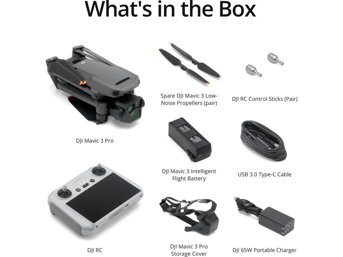 Drone DJI Mavic 3 Pro con DJI RC (5.1K - Autonomía: Hasta 43 minutos - Negro)