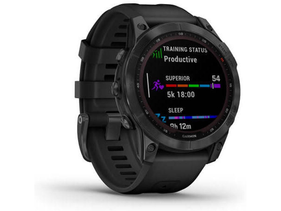 Relógio Esportivo GARMIN Fenix 7 Solar (Bluetooth – Até 14 dias de autonomia com Energia Solar – Preto