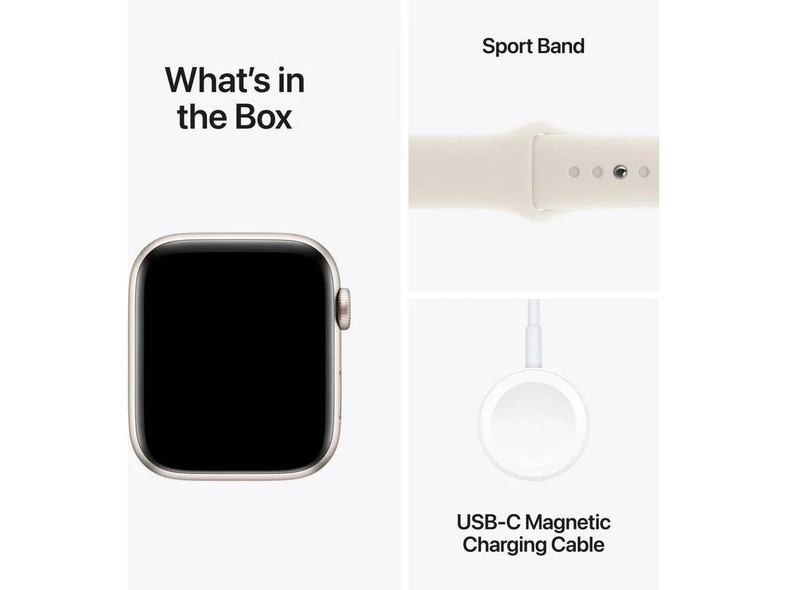 APPLE Watch SE GPS 40mm Alumínio Luz das Estrelas com Bracelete Desportiva Luz das Estrelas (Tamanho: S/M)