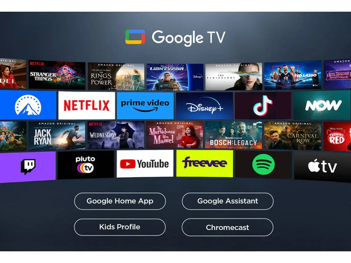 TV TCL 98C655 com tela QLED de 98'' (249 cm), resolução 4K Ultra HD e recursos Smart TV