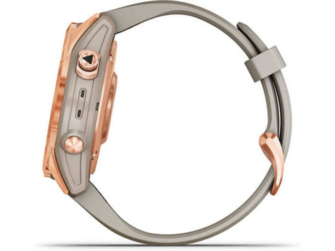 Relógio Esportivo GARMIN Fenix 7S Solar (Bluetooth – Até 14 dias de autonomia com Energia Solar – Cinza e Rosa)