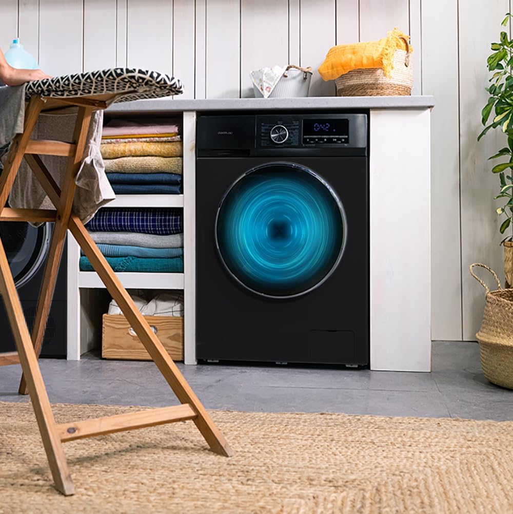 Cecotec Lavadora 10Kg Carga Frontal Bolero Dresscode 10500 Inverter Steel A, 1950W, 1400 rpm, Motor Inverter Plus, Bajo Consumo, 16 Programas, Lavado a Vapor, Inicio Diferido, Acero [Clase energética A]