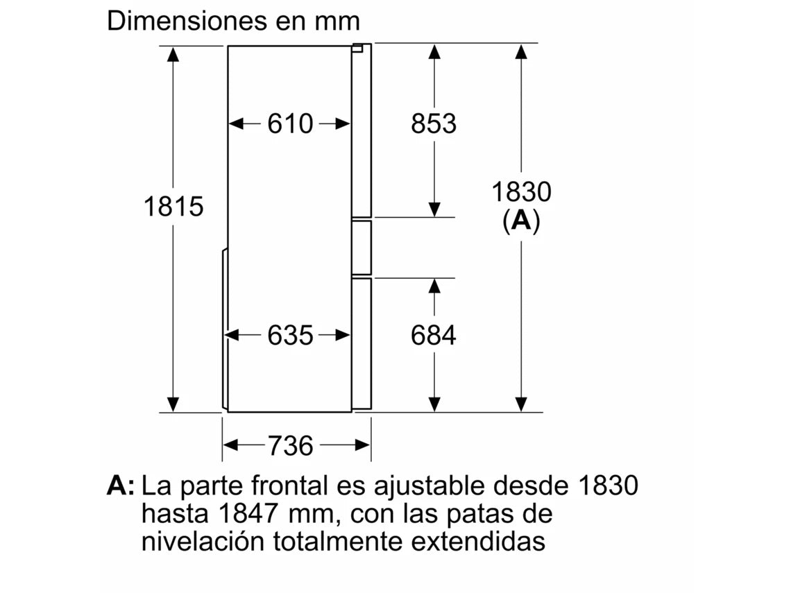 Frigorífico Americano SIEMENS KF96RSBEA (No Frost - 183 cm - 572 L - Preto)