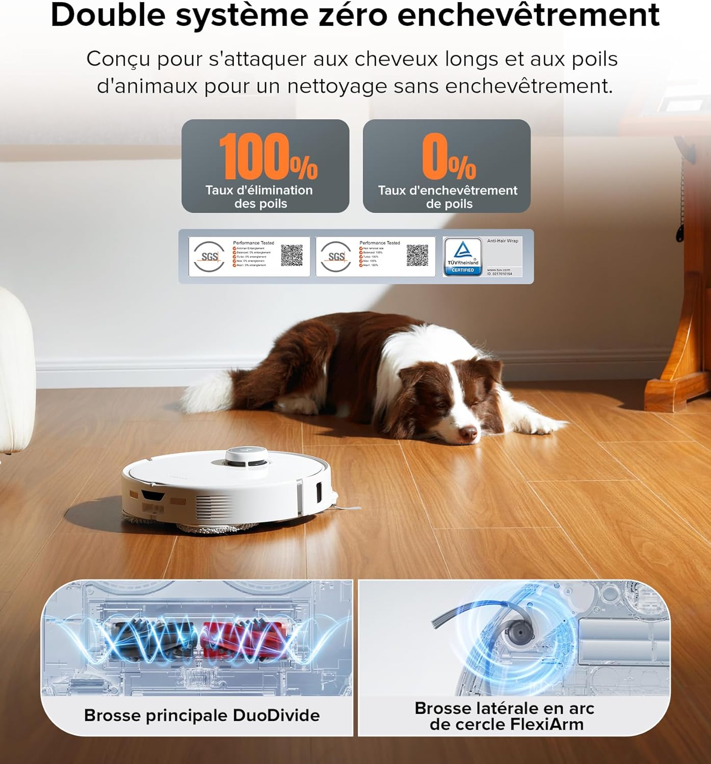 Aspirador Robô Roborock Qrevo S5V, 12000 Pa, FlexiArm Edge Mopping, Sistema Anti-Emaranhamento Duplo, Prevenção Inteligente de Obstáculos, Elevação de Mop de 10 mm, Lavagem e Secagem Automáticas, Esvaziamento e Recarga Automáticos, Preto