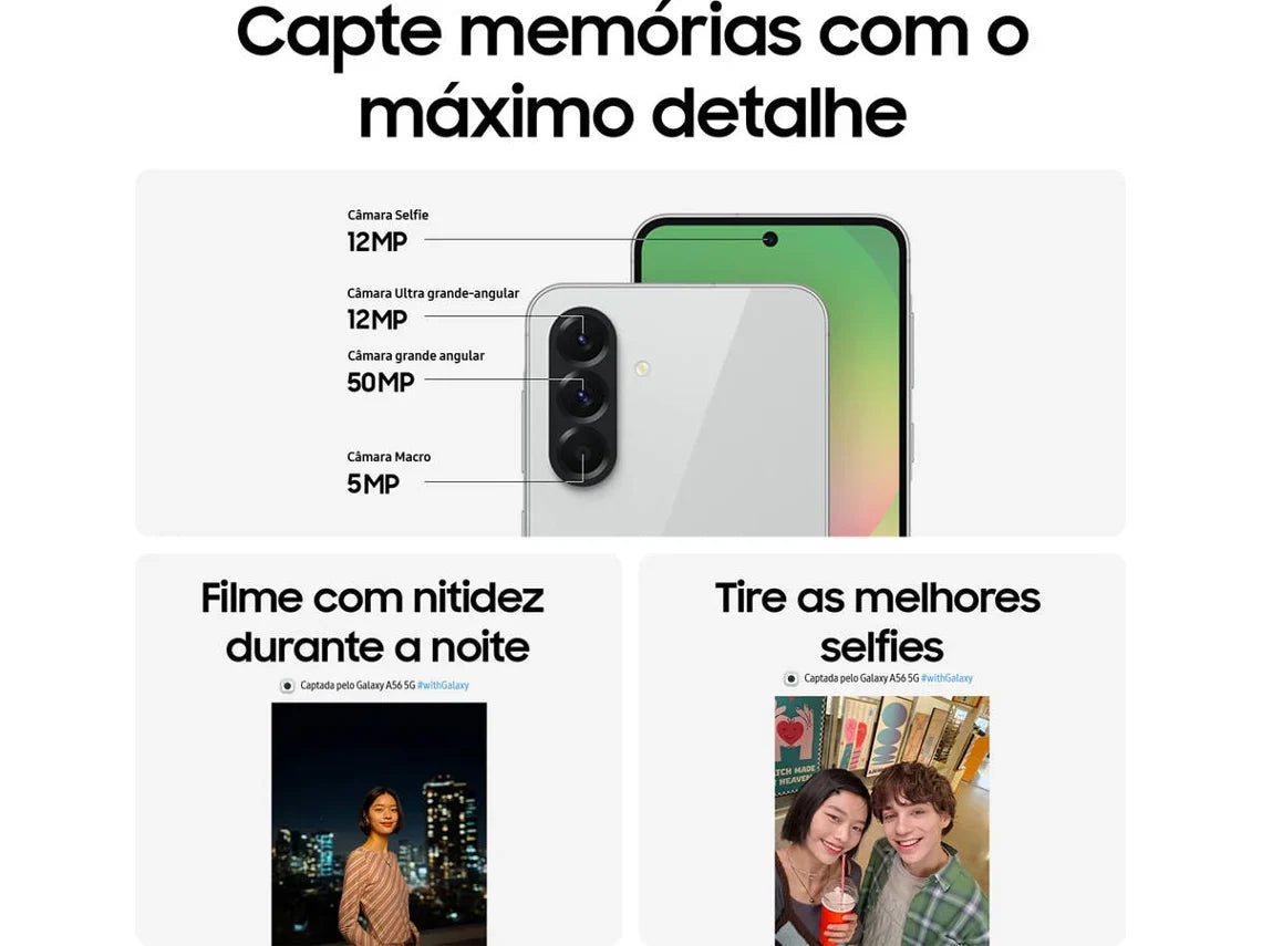 Smartphone SAMSUNG Galaxy A56 5G (6.7'' - 8 GB - 256 GB - Preto)