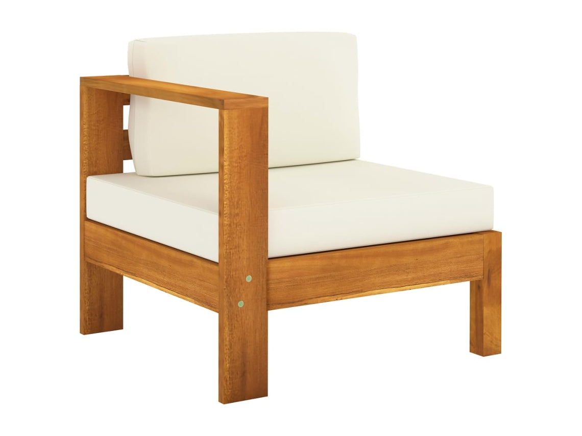 Conjunto de 6 Móveis de Jardim VIDAXL com almofadas branco creme, em madeira de acácia