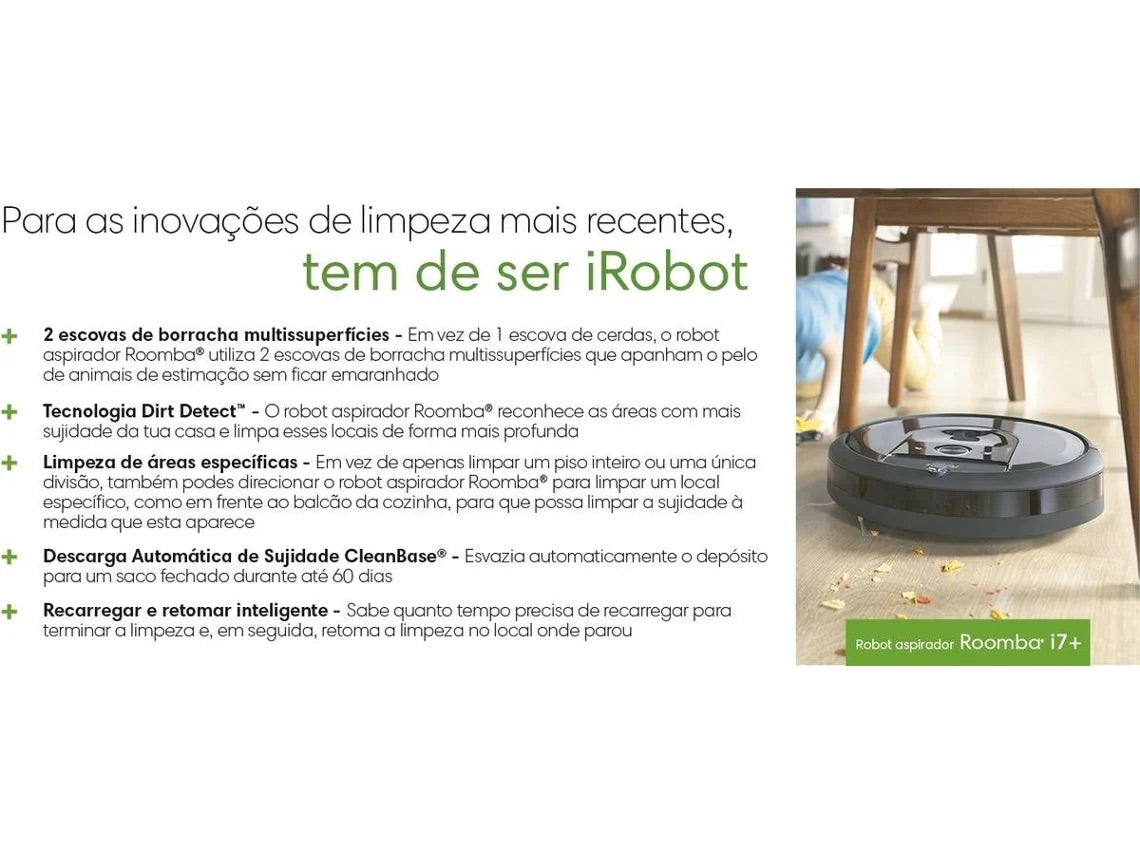 Aspirador Robô IROBOT I7150 (Autonomia: 75 min)