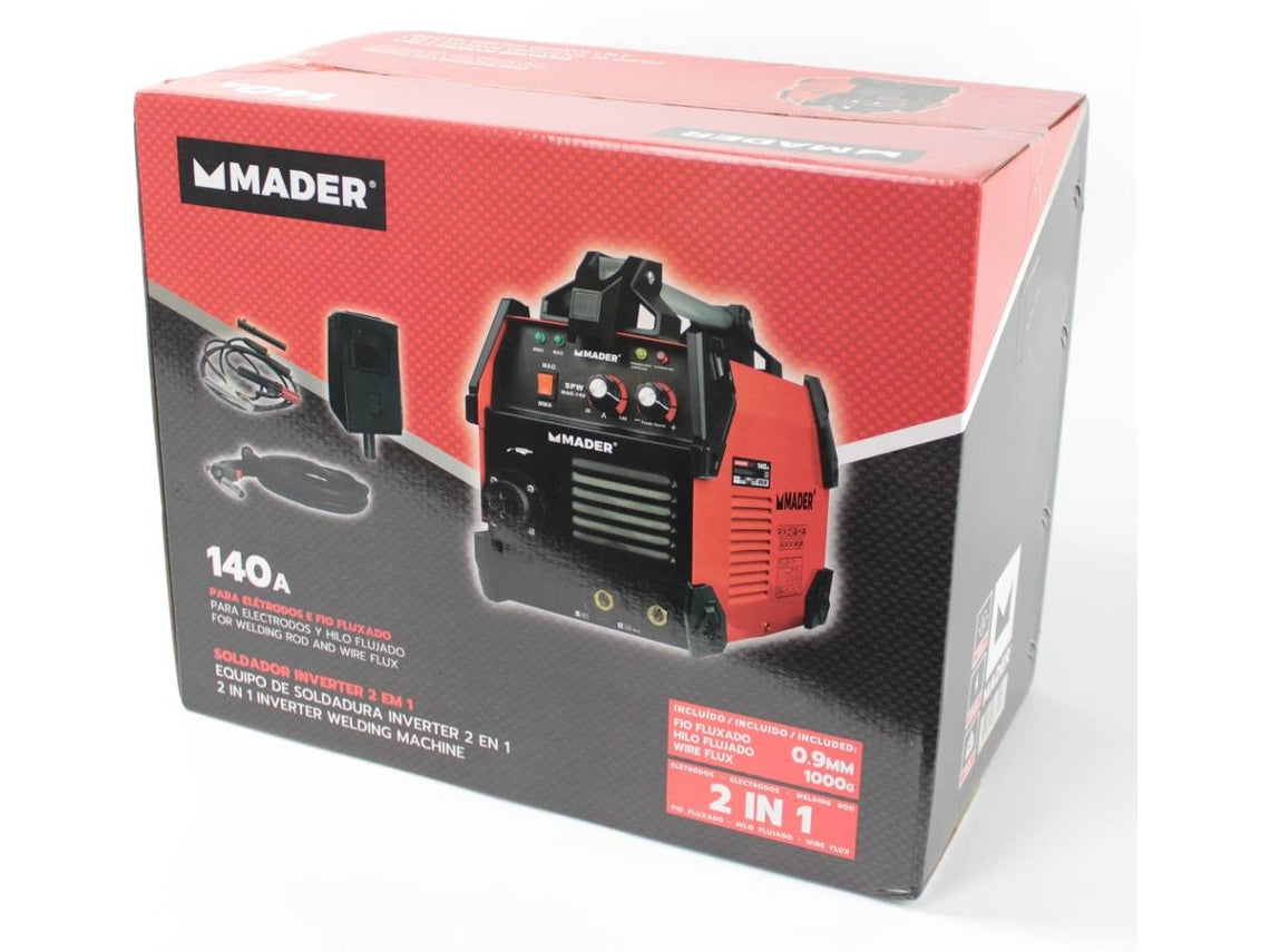 Máquina de Solda Inversora, 3 em 1 - MMA e MIG/MAG, 140A - MADER