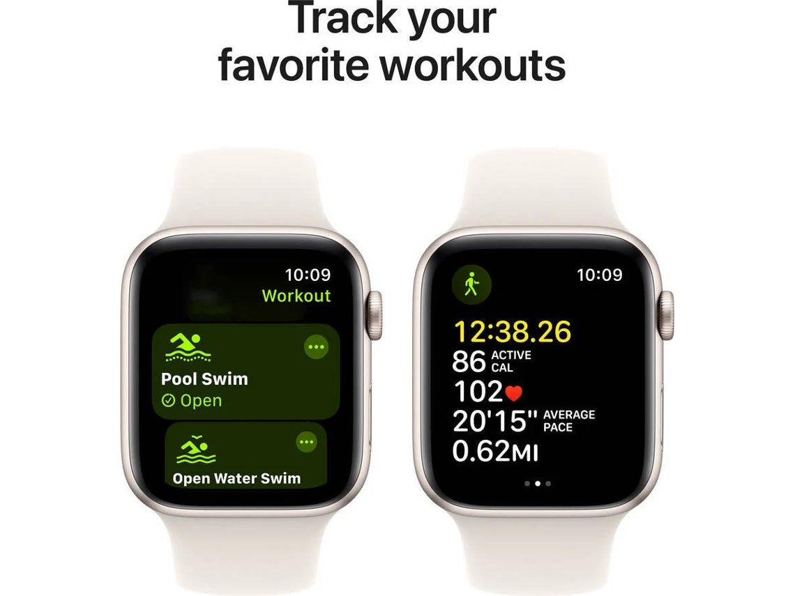 APPLE Watch SE GPS 40mm Alumínio Luz das Estrelas com Bracelete Desportiva Luz das Estrelas (Tamanho: S/M)