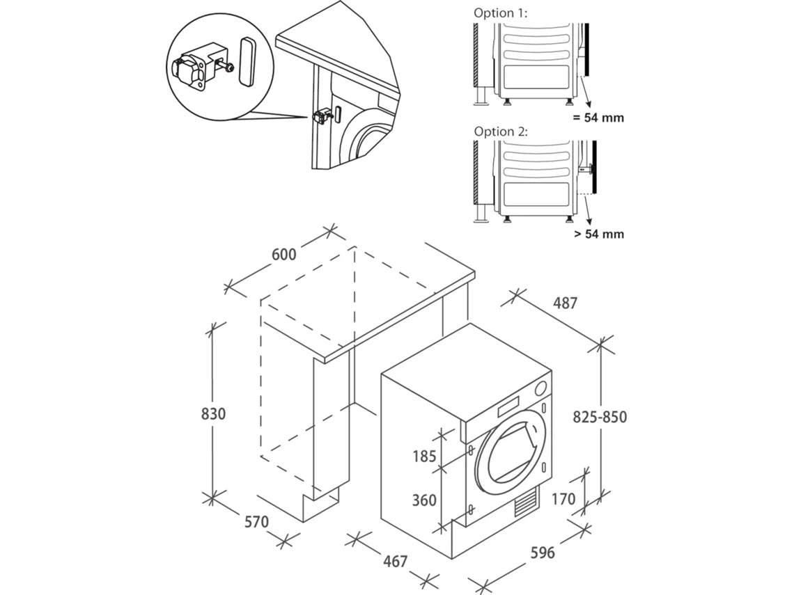 Secadora Integrable CANDY BCTDH 7A (7 kg - Bomba de Calor - Blanco)