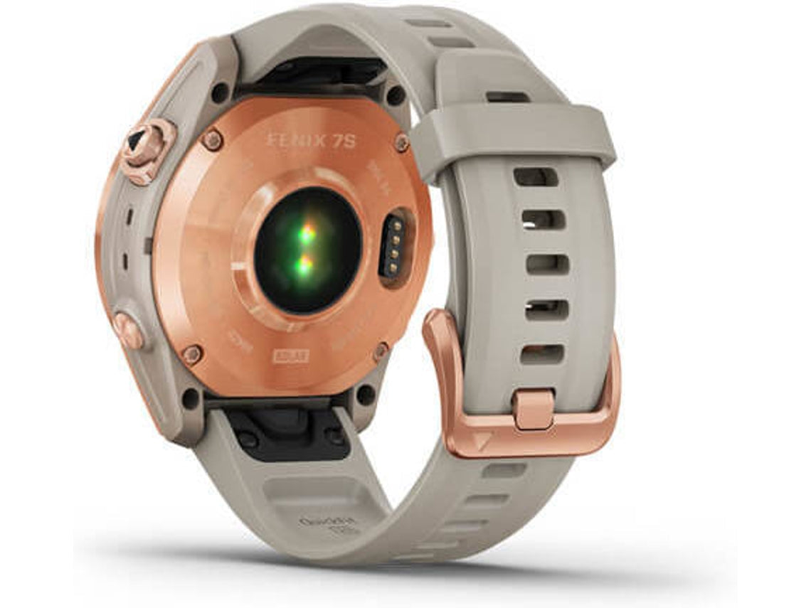 Relógio Esportivo GARMIN Fenix 7S Solar (Bluetooth – Até 14 dias de autonomia com Energia Solar – Cinza e Rosa)