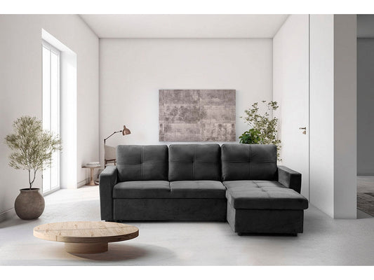 Canapé-Cama Chaise Longue Pau 215cm Preto (215 x 85 x 135 cm)