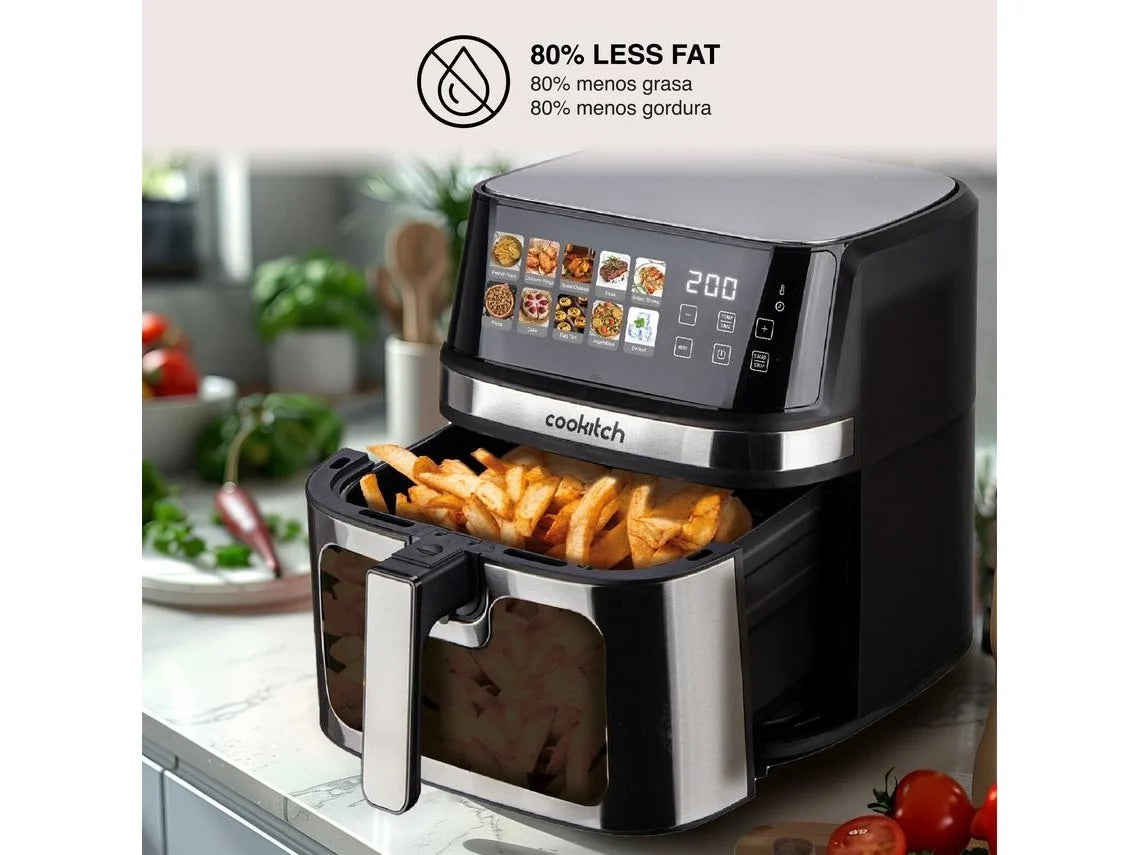 Fritadeira sem Óleo COOKITCH Ecrã Tátil (8L - Preto)