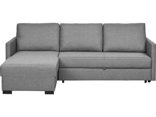 Sofá DORMUS Sydney Cinza 3 Lugares + Chaise c/Cama (234 x 223 x 89 cm - Reversível Lado Direito/Esquerdo)