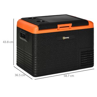 Outsunny Frigorífico elétrico portátil de 40L, refrigerador e congelador com alças – dim. 58,7C x 36,5A x 43,8L cm, cor laranja e preto