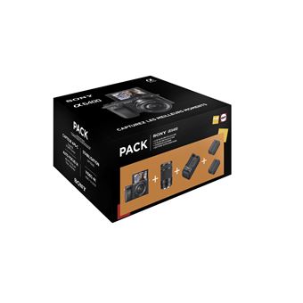 Câmera híbrida Sony A6400 Preta + Lente E PZ 16-50 mm f/3.5-5.6 OSS + Lente E 55-210 mm f/4.5-6.3 OSS + carregador externo + segunda bateria