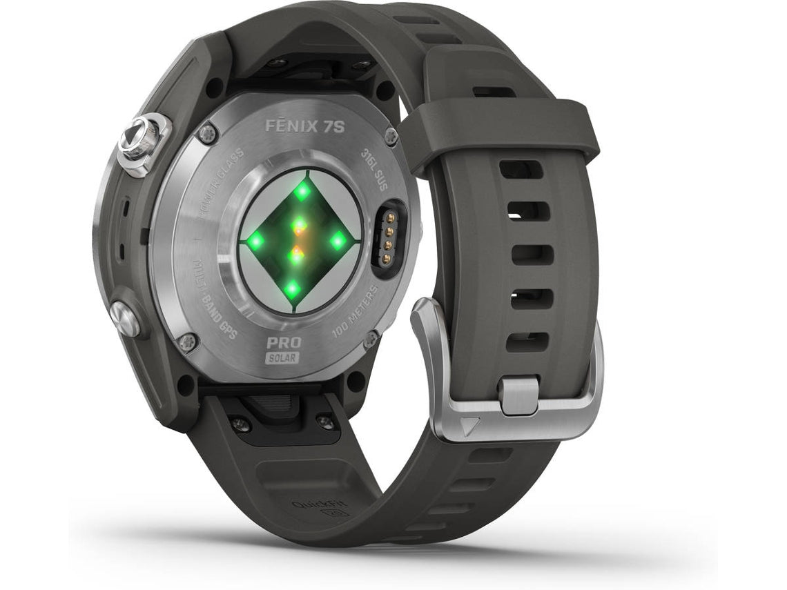 Smartwatch GARMIN Fenix 7S Pro Edição Solar (Bluetooth e Wi-Fi – Até 11/14 dias de autonomia com energia solar – Grafite)