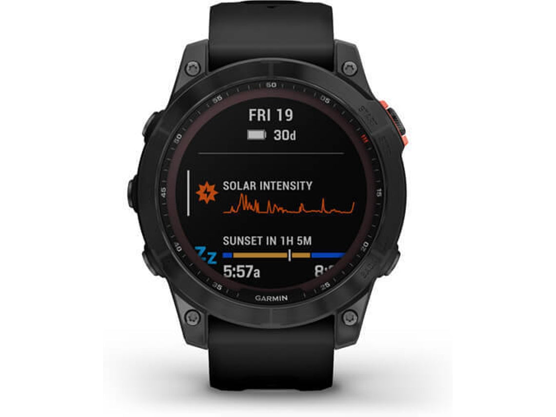 Relógio Esportivo GARMIN Fenix 7 Solar (Bluetooth – Até 14 dias de autonomia com Energia Solar – Preto