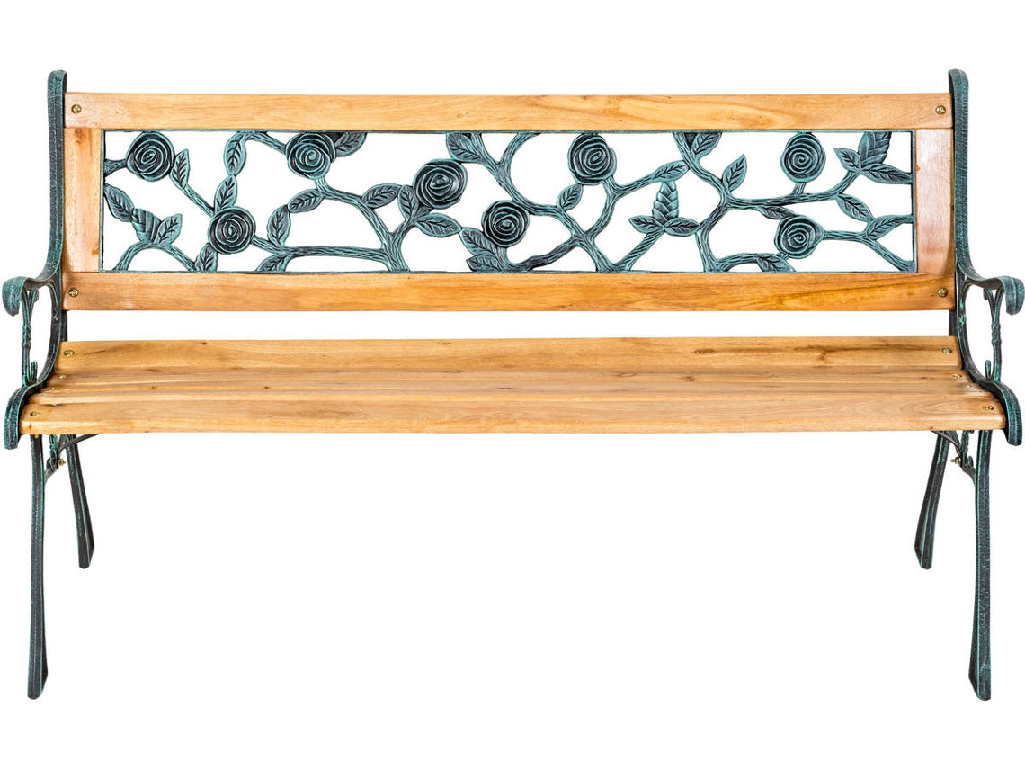 Banc de jardin TECTAKE Marina (Marron - Bois - 124x52x74 cm)