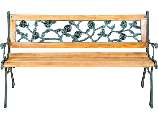Banc de jardin TECTAKE Marina (Marron - Bois - 124x52x74 cm)