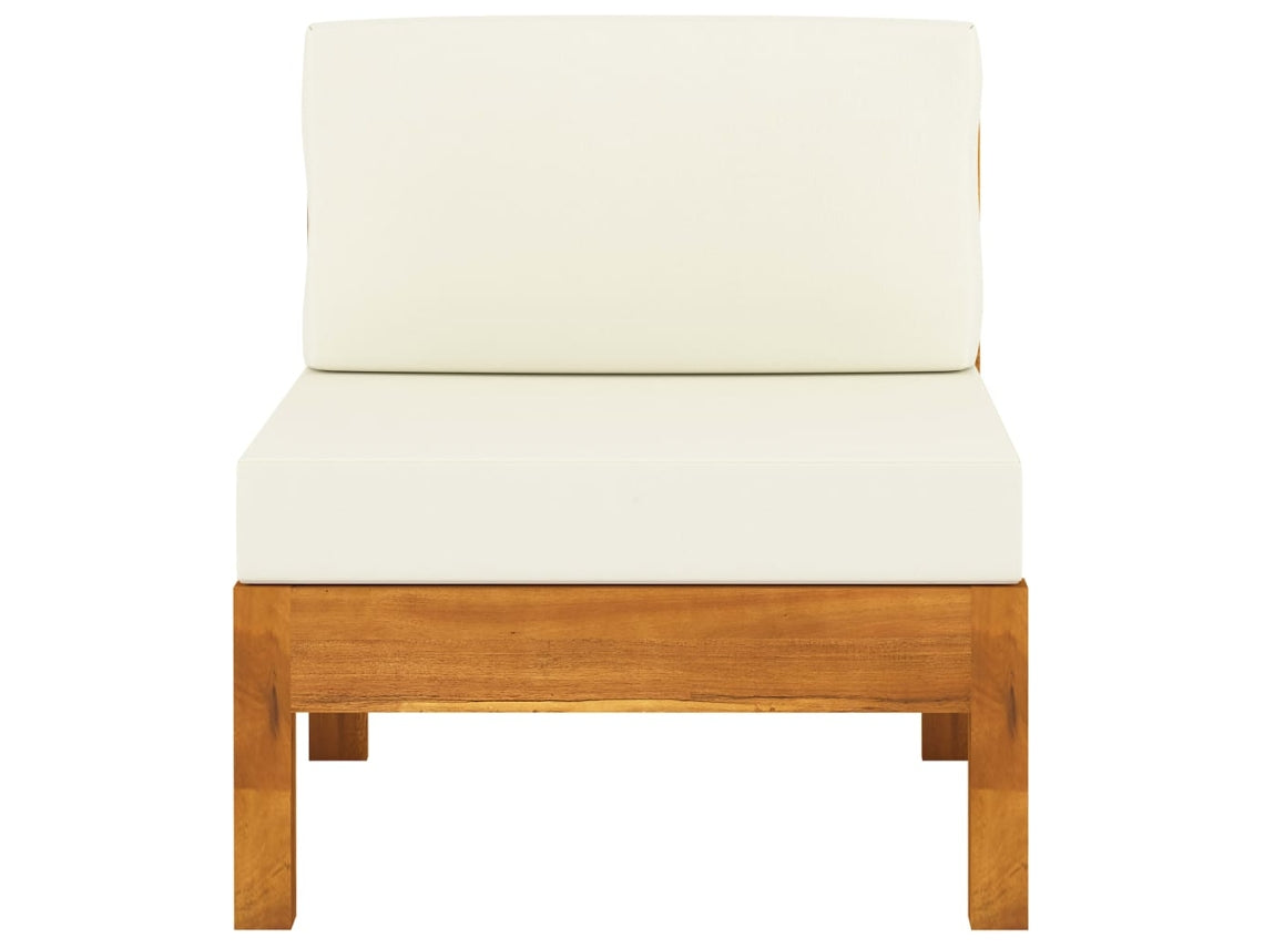 Conjunto de 6 Móveis de Jardim VIDAXL com almofadas branco creme, em madeira de acácia