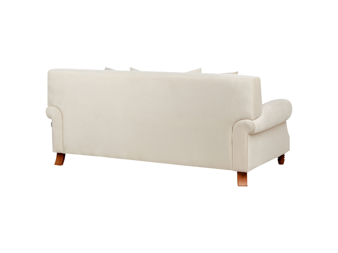 Sofá de 2 a 3 lugares Beliani Eike em veludo branco estilo glamour 186 cm