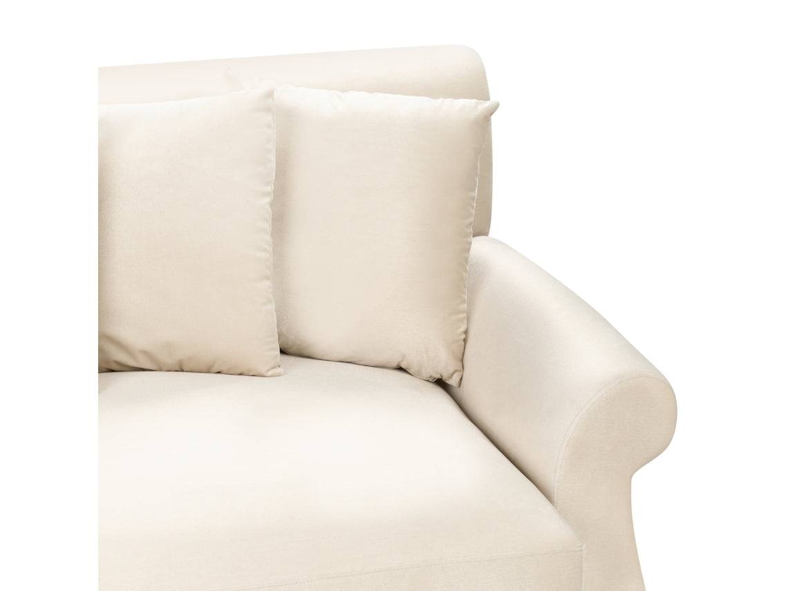 Sofá de 2 a 3 lugares Beliani Eike em veludo branco estilo glamour 186 cm