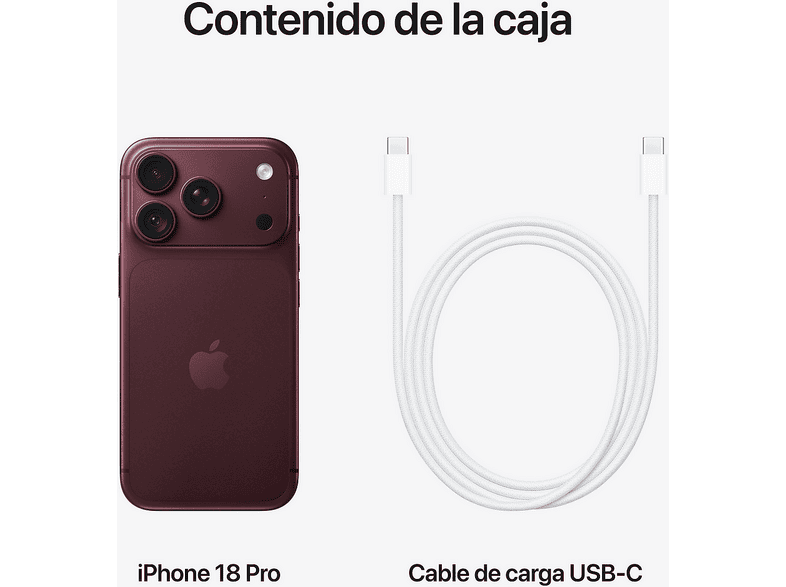 Apple iPhone 18 Pro, Bordô, 2 TB, 6.3" OLED Super Retina XDR, 5G, Chip A20 Pro, Siri AI, iOS