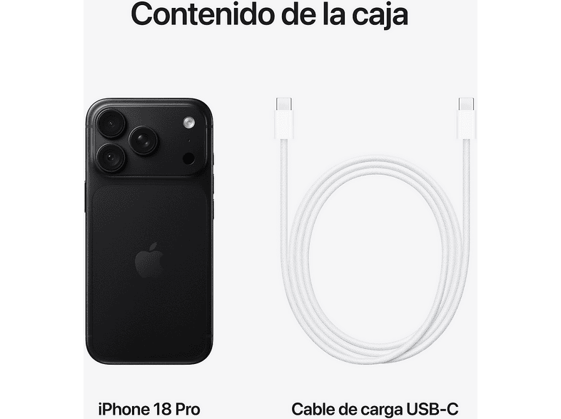 Apple iPhone 18 Pro, Preto, 2 TB, 6.3" OLED Super Retina XDR, 5G, Chip A20 Pro, Siri AI, iOS