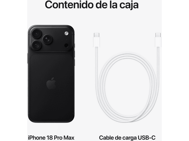 Apple iPhone 18 Pro Max, Preto, 1 TB, 6.9" OLED Super Retina XDR, 5G, Processador A20 Pro, Siri AI, iOS