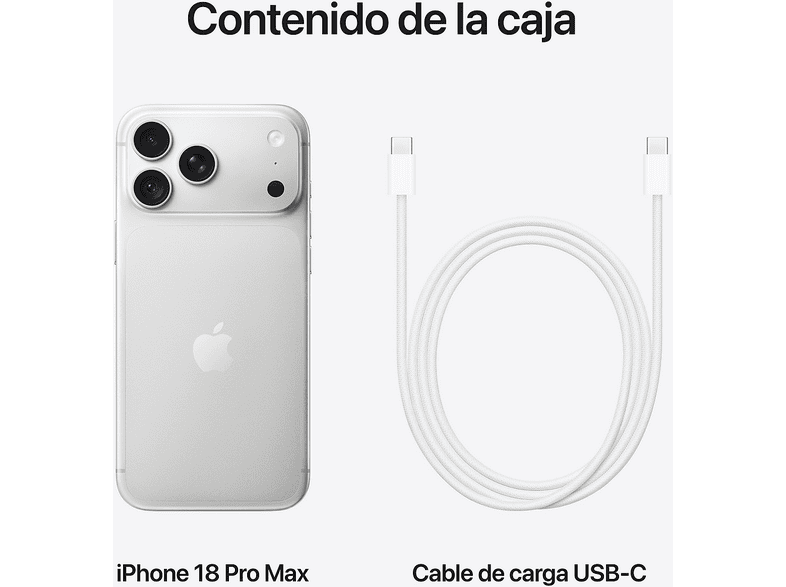 Apple iPhone 18 Pro Max, Prata, 1 TB, 6.9" OLED Super Retina XDR, 5G, Processador A20 Pro, Siri AI, iOS