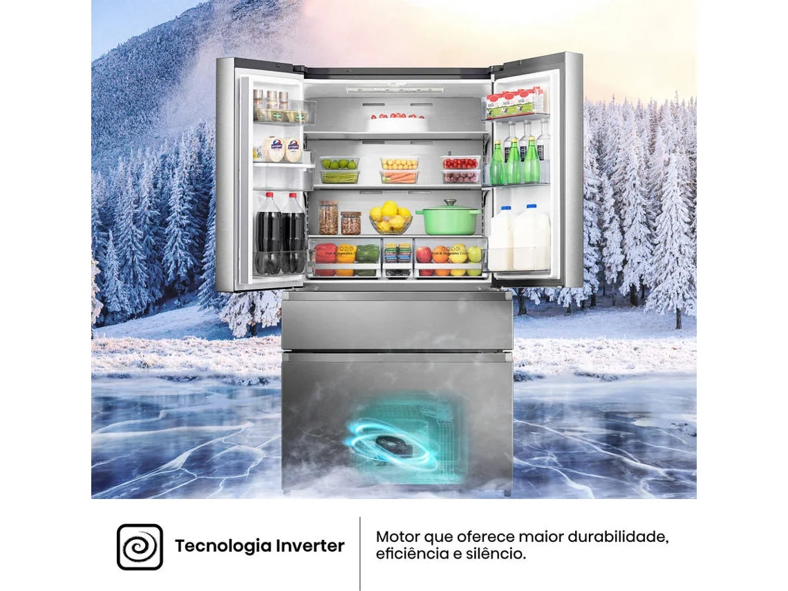 Frigorífico Americano HISENSE RF749N4SWSE (No Frost - 178.5 cm - 579 L - Inox)