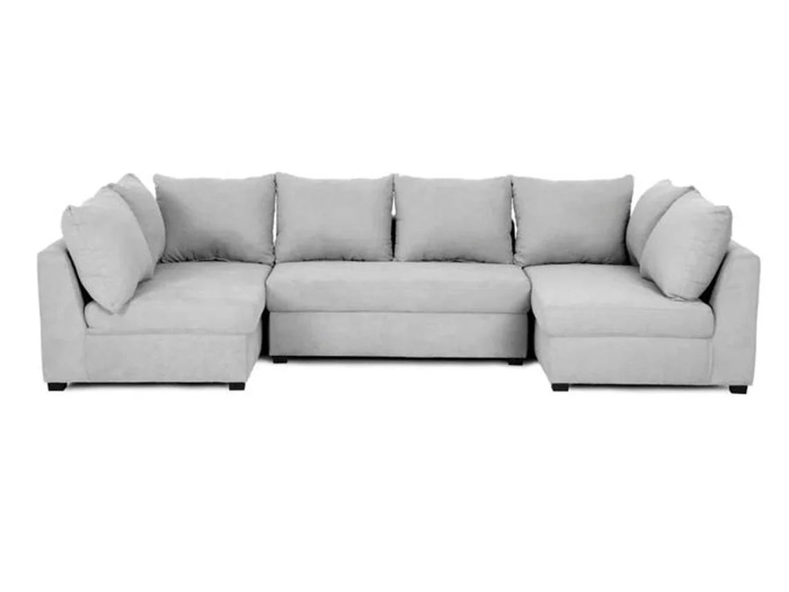 Sofá Modular BUDWING Gael Cinza Claro 4 Lugares (304 x 141 x 82 cm)