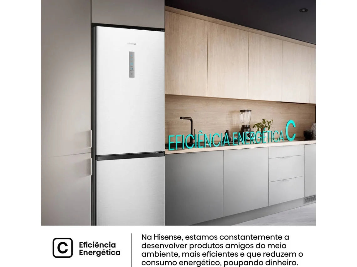 Frigorífico Combinado HISENSE RB390N4BCC (No Frost - 186 cm - 304 L - Inox)