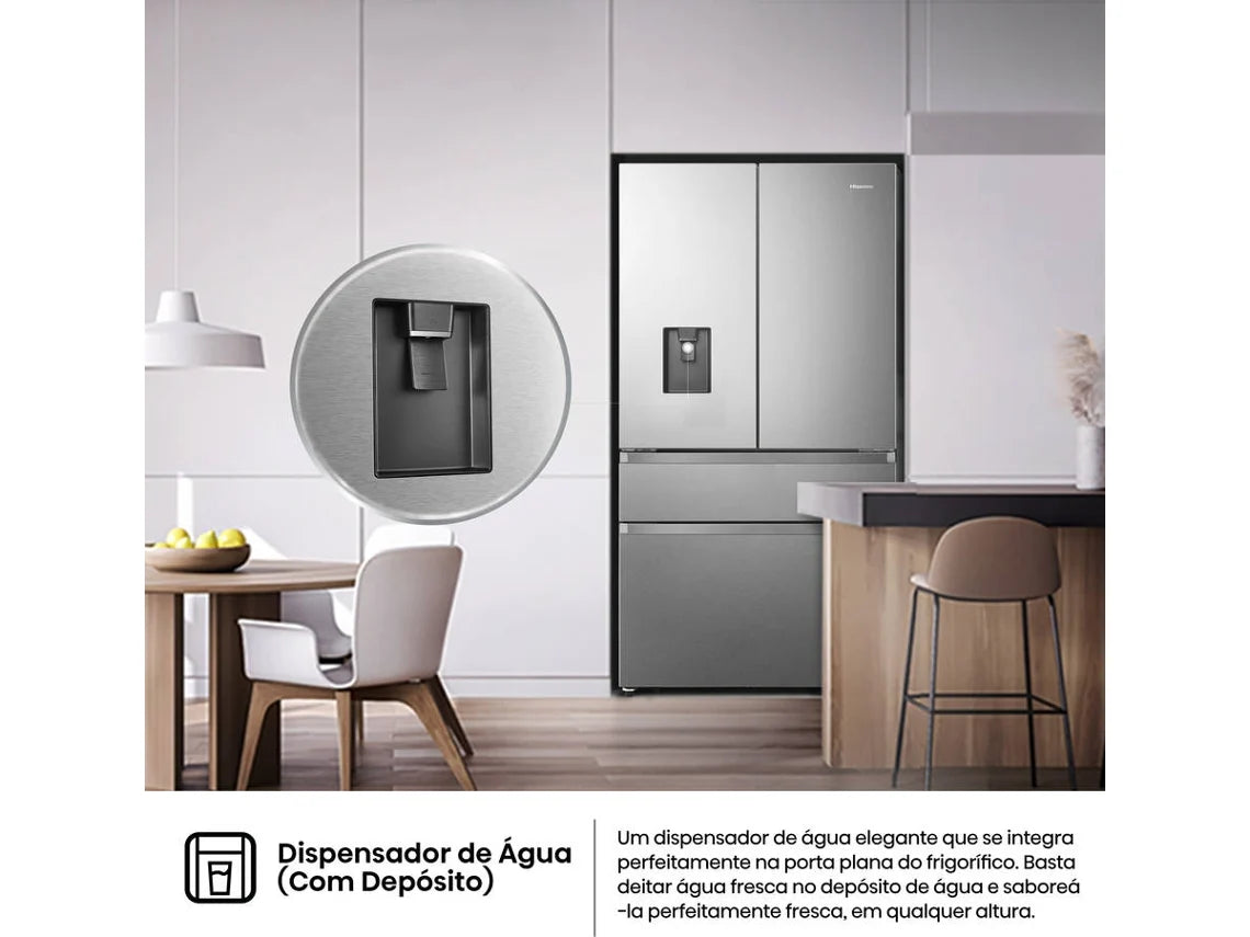 Frigorífico Americano HISENSE RF749N4SWSE (No Frost - 178.5 cm - 579 L - Inox)