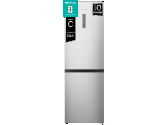 Frigorífico Combinado HISENSE RB390N4BCC (No Frost - 186 cm - 304 L - Inox)