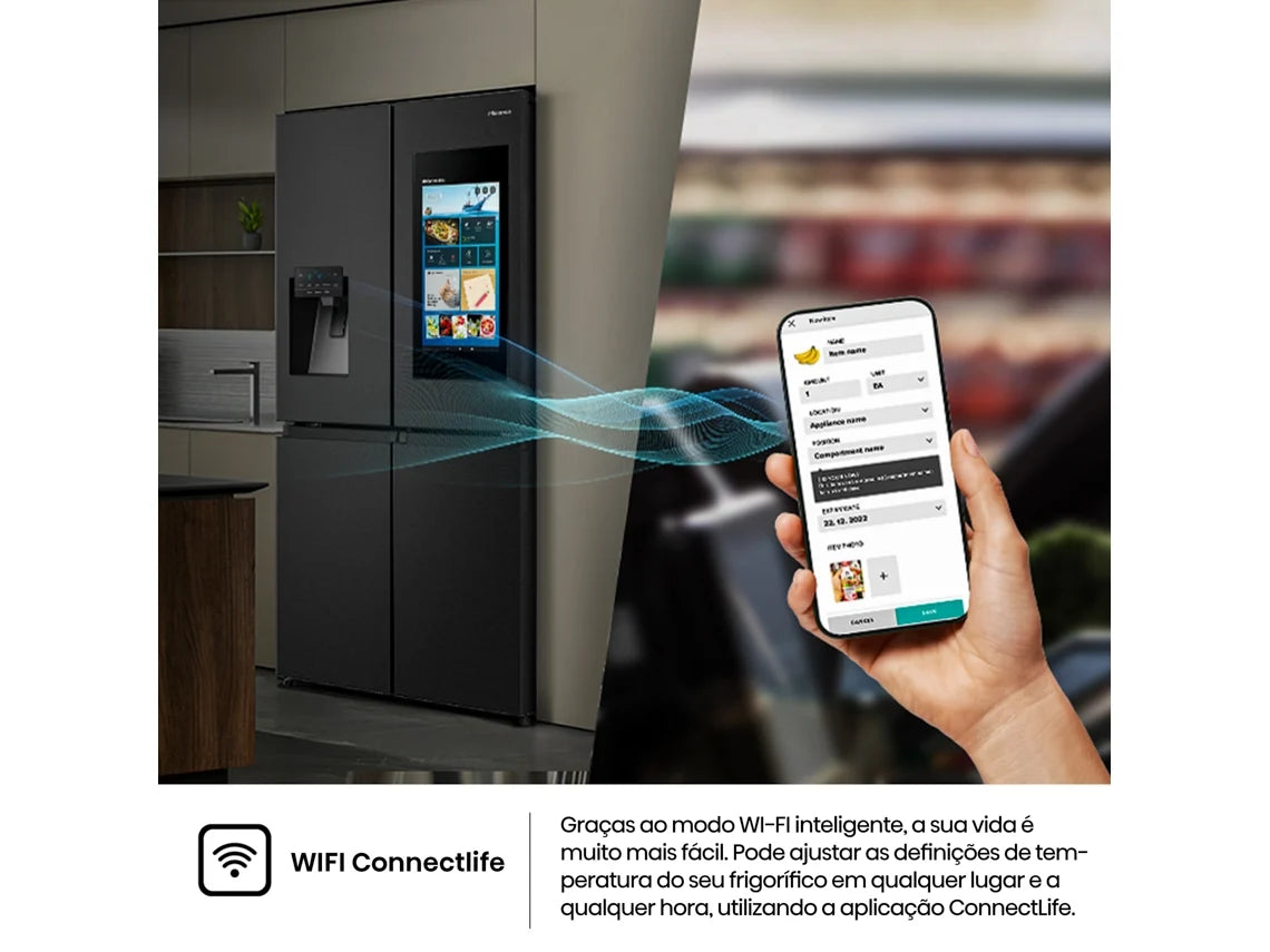 Frigorífico Americano HISENSE RQ760N4IFE (No Frost - 178.5 cm - 577 L - Preto)